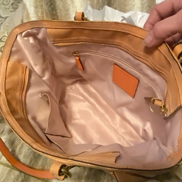 Coach Straw Tote with Distressed Embossed Details - Picture 13 of 16